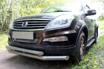 Защита радиатора Стрелка11 Стандарт SSANGYONG Rexton Y250 (2006-2012) (хром)
