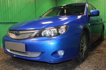3 599 р. Защита радиатора (верх) (V1.5) Стрелка11 Стандарт  Subaru Impreza ( GE,  GH) (2007-2012) седан, хэтчбэк (хром)  с доставкой в г. Кемерово. Увеличить фотографию 2