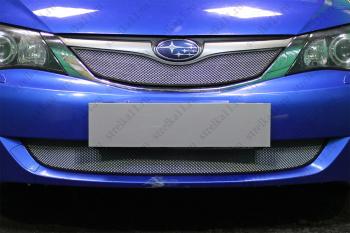 3 529 р. Защита радиатора (низ) Стрелка11 Стандарт  Subaru Impreza ( GE,  GH) (2007-2012) седан, хэтчбэк (хром)  с доставкой в г. Кемерово. Увеличить фотографию 2