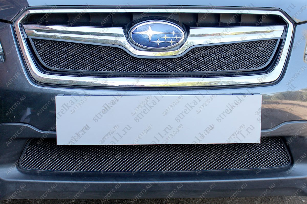 3 599 р. Защита радиатора (низ) Стрелка11 Стандарт  Subaru XV  GP/G33 (2016-2017) рестайлинг (черная)  с доставкой в г. Кемерово