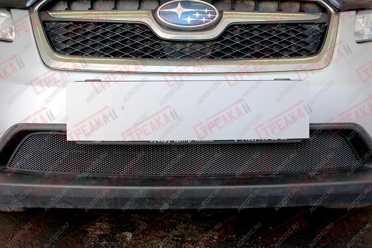2 999 р. Защита радиатора Стрелка11 Стандарт Subaru XV GP/G33 дорестайлинг (2012-2016) (черная)  с доставкой в г. Кемерово