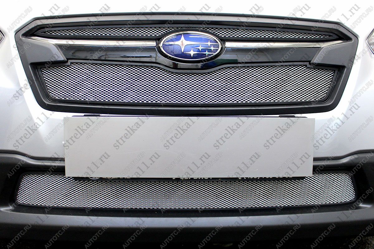 4 849 р. Защита радиатора (верх 2 части) Стрелка11 Стандарт  Subaru XV  GT/G24 (2017-2021) дорестайлинг (хром)  с доставкой в г. Кемерово