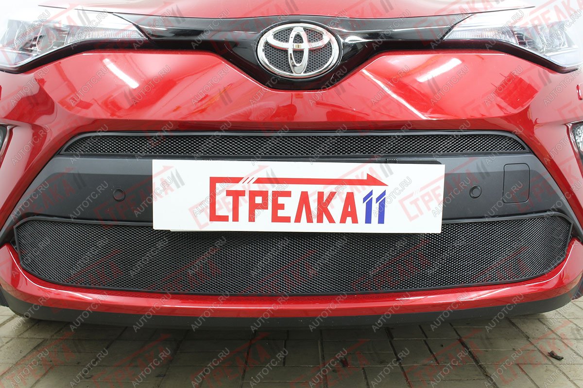 3 849 р. Защита радиатора (низ) Стрелка11 Стандарт  Toyota C-HR  NGX10, ZGX10 (2019-2025) рестайлинг (черная)  с доставкой в г. Кемерово