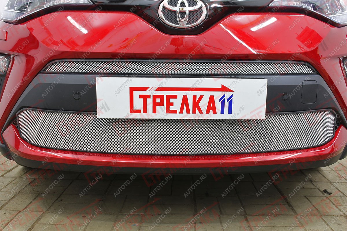 3 099 р. Защита радиатора (низ) Стрелка11 Стандарт  Toyota C-HR  NGX10, ZGX10 (2019-2025) рестайлинг (хром)  с доставкой в г. Кемерово