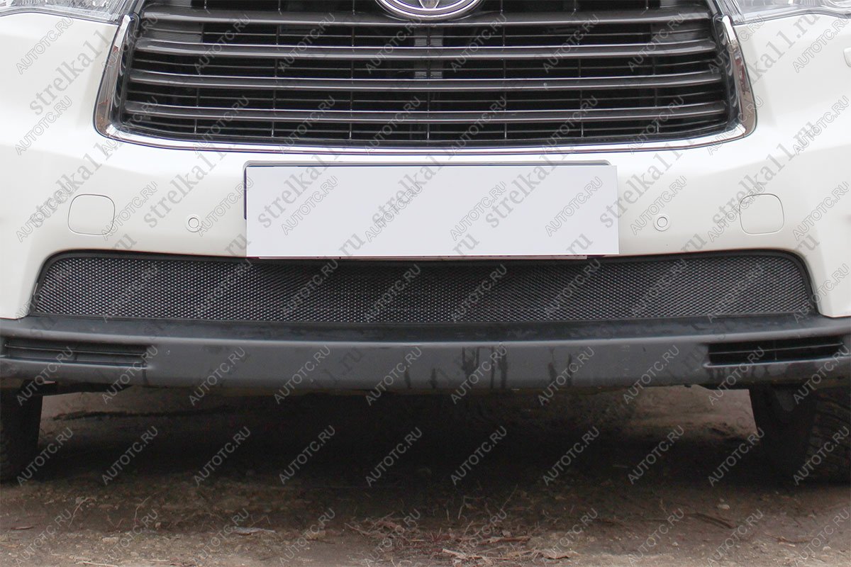 3 099 р. Защита радиатора (низ) Стрелка11 Стандарт  Toyota Highlander  XU50 (2013-2017) дорестайлинг (хром)  с доставкой в г. Кемерово