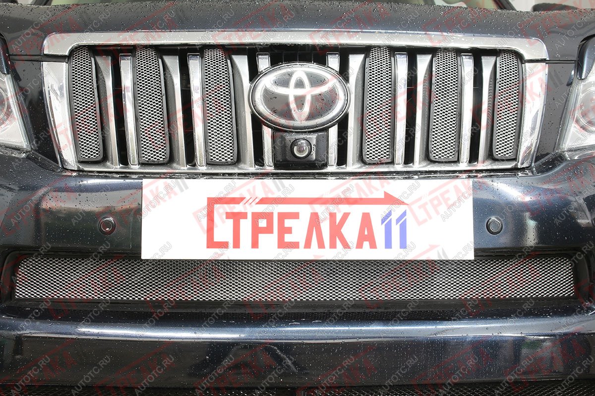 3 079 р. Защита радиатора (низ) Стрелка11 Стандарт  Toyota Land Cruiser Prado  J150 (2009-2013) дорестайлинг (хром)  с доставкой в г. Кемерово