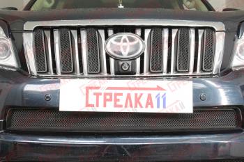 3 079 р. Защита радиатора (низ) Стрелка11 Стандарт  Toyota Land Cruiser Prado  J150 (2009-2013) дорестайлинг (хром)  с доставкой в г. Кемерово. Увеличить фотографию 2