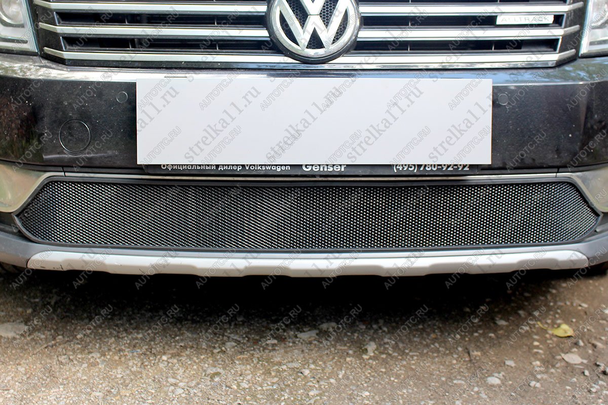 3 079 р. Защита радиатора (AllTrack) Стрелка11 Стандарт Volkswagen Passat B7 седан (2010-2015) (черная)  с доставкой в г. Кемерово