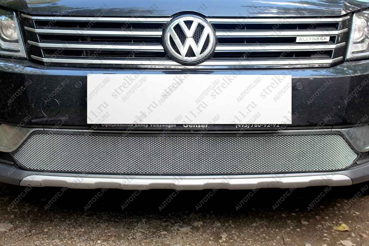 3 099 р. Защита радиатора (AllTrack) Стрелка11 Стандарт  Volkswagen Passat  B7 (2010-2015) седан, универсал (хром)  с доставкой в г. Кемерово