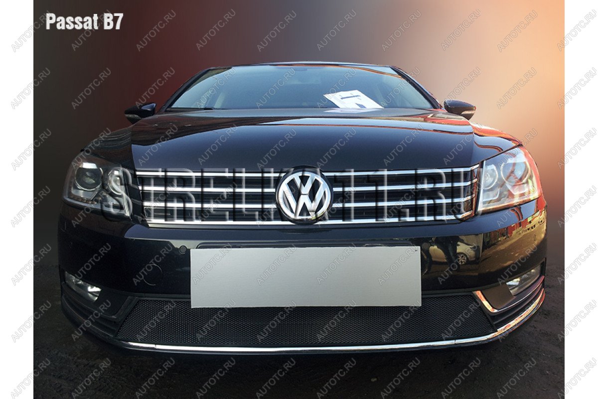 3 179 р. Защита радиатора Стрелка11 Стандарт  Volkswagen Passat  B7 (2010-2015) седан, универсал (хром)  с доставкой в г. Кемерово