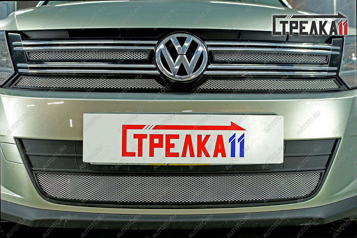 2 799 р.  Защита радиатора (низ) Стрелка11 Стандарт  Volkswagen Tiguan  NF (2011-2017) рестайлинг (хром)  с доставкой в г. Кемерово