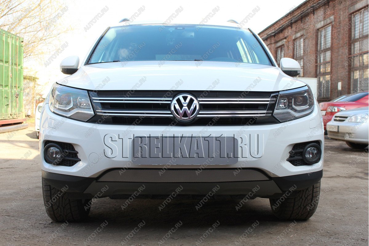 3 969 р. Защита радиатора (Track&Field) Стрелка11 Стандарт  Volkswagen Tiguan  NF (2011-2017) рестайлинг (хром)  с доставкой в г. Кемерово