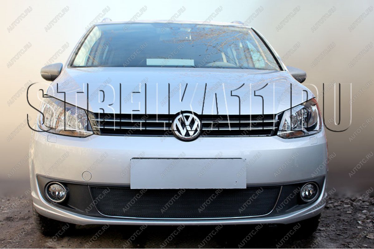 2 899 р. Защита радиатора Стрелка11 Стандарт Volkswagen Caddy 2K рестайлинг (2010-2015) (черная)  с доставкой в г. Кемерово