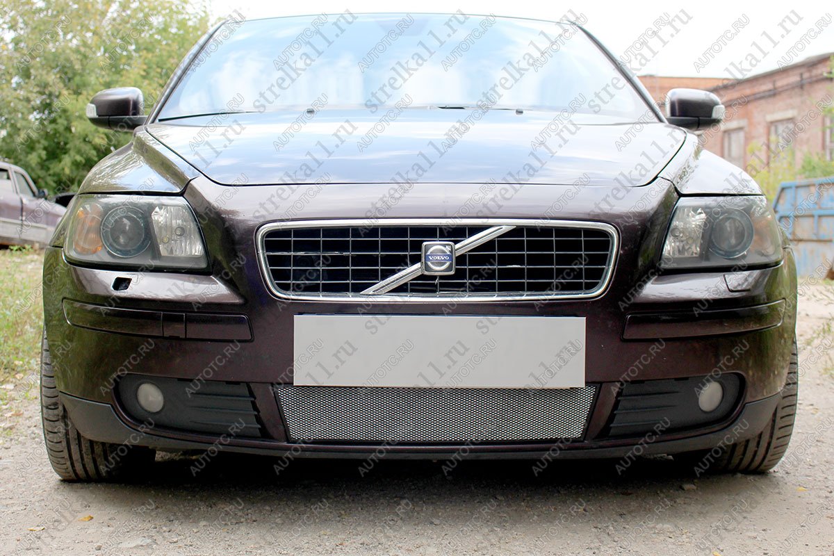 3 429 р. Защита радиатора (низ) Стрелка11 Стандарт  Volvo S40  MS седан (2004-2007) дорестайлинг (хром)  с доставкой в г. Кемерово
