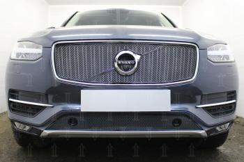 3 079 р. Защита радиатора (с парктроником) Стрелка11 Стандарт Volvo XC90 L дорестайлинг (2015-2019) (черная)  с доставкой в г. Кемерово. Увеличить фотографию 3
