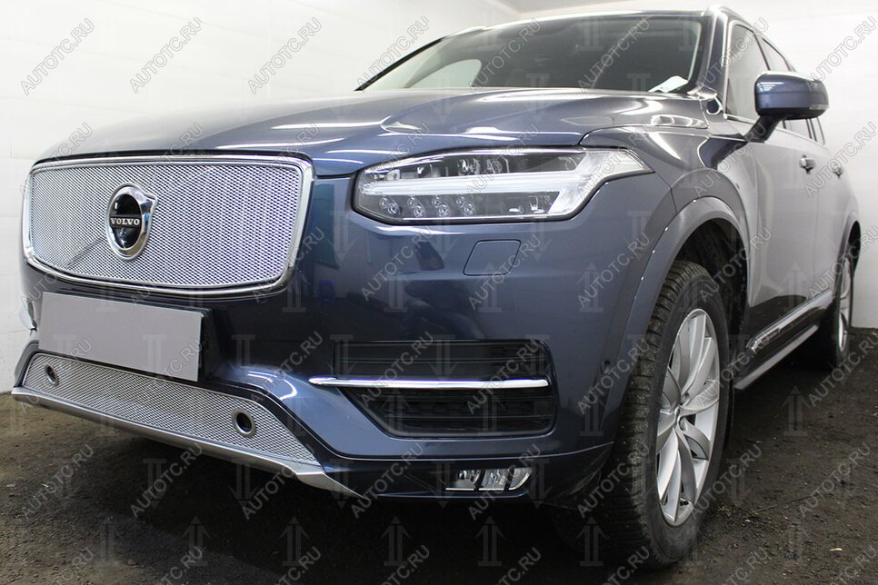 3 949 р. Защита радиатора (с парктроником) Стрелка11 Стандарт  Volvo XC90  L (2015-2019) дорестайлинг (хром)  с доставкой в г. Кемерово