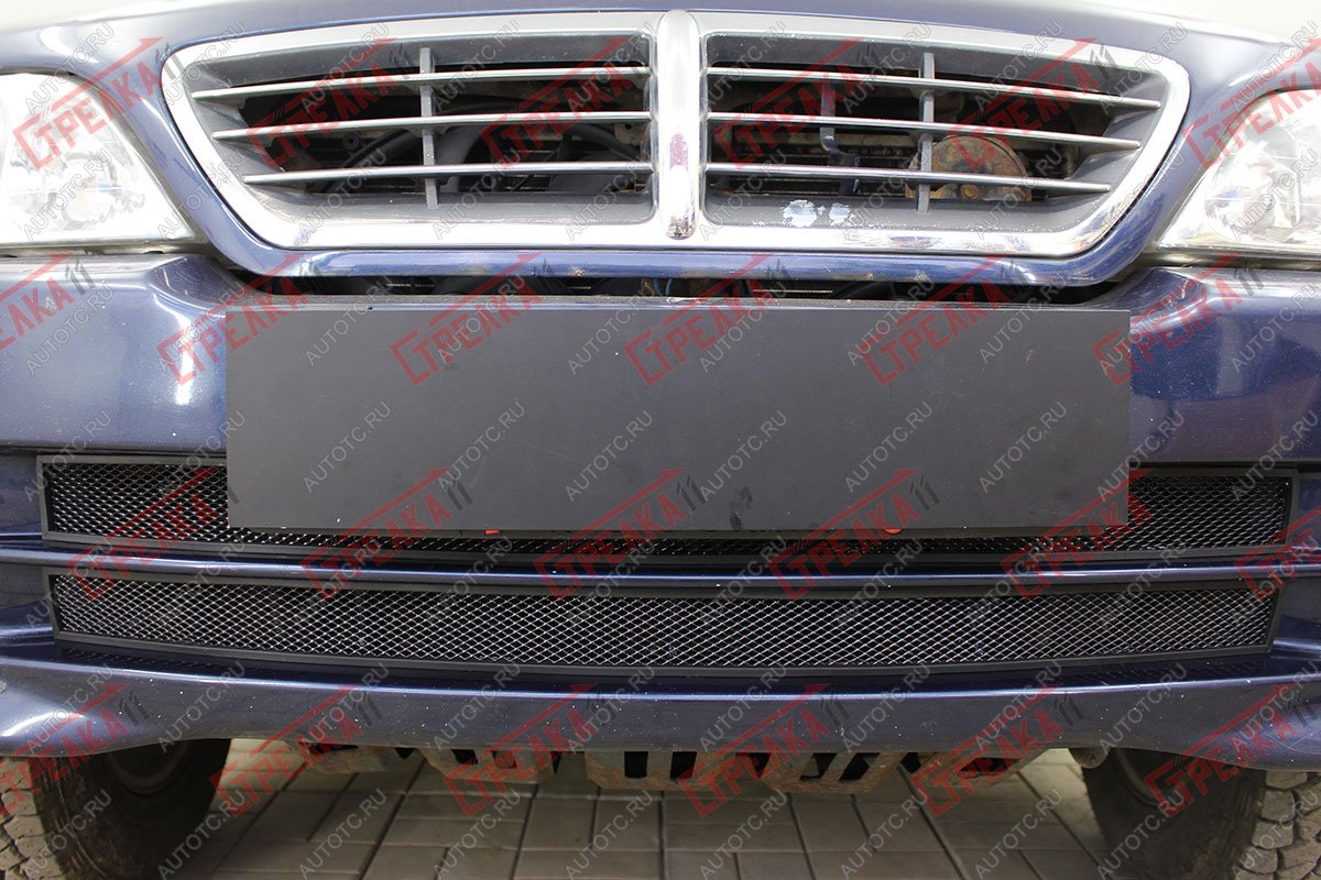 4 099 р. Защита радиатора (низ 2 части) Стрелка11 Стандарт  ТАГАЗ Road Partner (2009-2011) (черная)  с доставкой в г. Кемерово