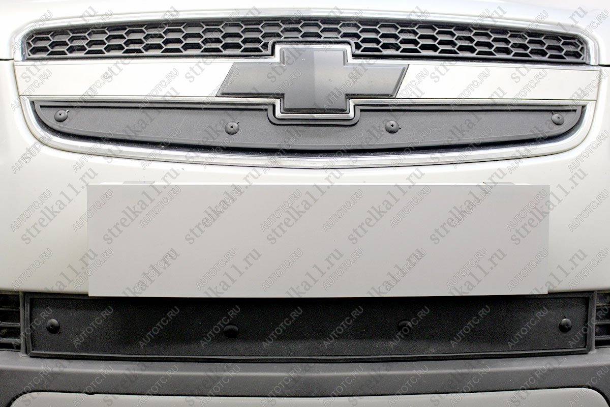 759 р. Зимняя заглушка решетки радиатора (низ) Стрелка11 Chevrolet Captiva  дорестайлинг (2006-2011) (черная)  с доставкой в г. Кемерово