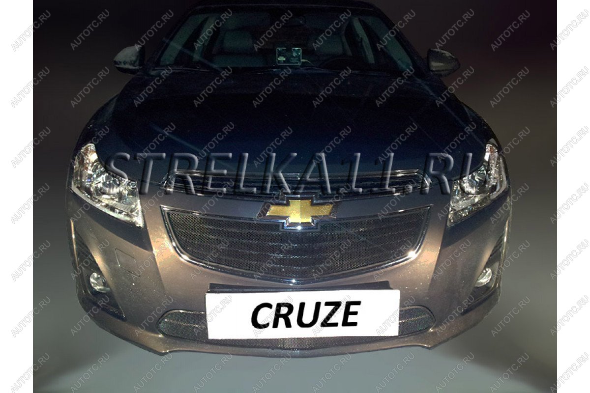 759 р. Зимняя заглушка решетки радиатора (низ) Стрелка11 Chevrolet Cruze J305 хэтчбек рестайлинг (2012-2015) (черная)  с доставкой в г. Кемерово