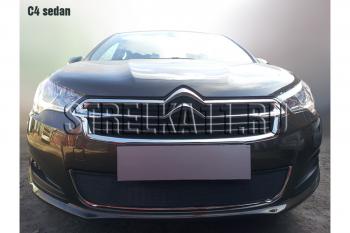 969 р. Зимняя заглушка решетки радиатора Стрелка11  CITROEN C4  B7 (2013-2016) седан дорестайлинг (черная)  с доставкой в г. Кемерово. Увеличить фотографию 2