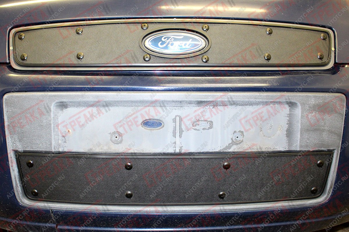 969 р. Зимняя заглушка решетки радиатора (низ) Стрелка11  Ford Fusion  1 (2005-2012)  рестайлинг, хэтчбэк (черная)  с доставкой в г. Кемерово