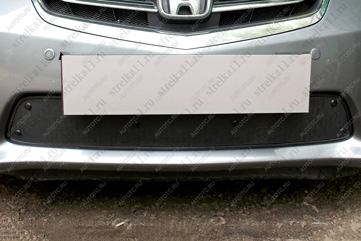 969 р. Зимняя заглушка решетки радиатора Стрелка11  Honda Accord  8 CU (2011-2013) седан рестайлинг (черная)  с доставкой в г. Кемерово