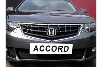 759 р. Зимняя заглушка решетки радиатора Стрелка11  Honda Accord  8 CW (2008-2011) универсал дорестайлинг (черная)  с доставкой в г. Кемерово. Увеличить фотографию 3