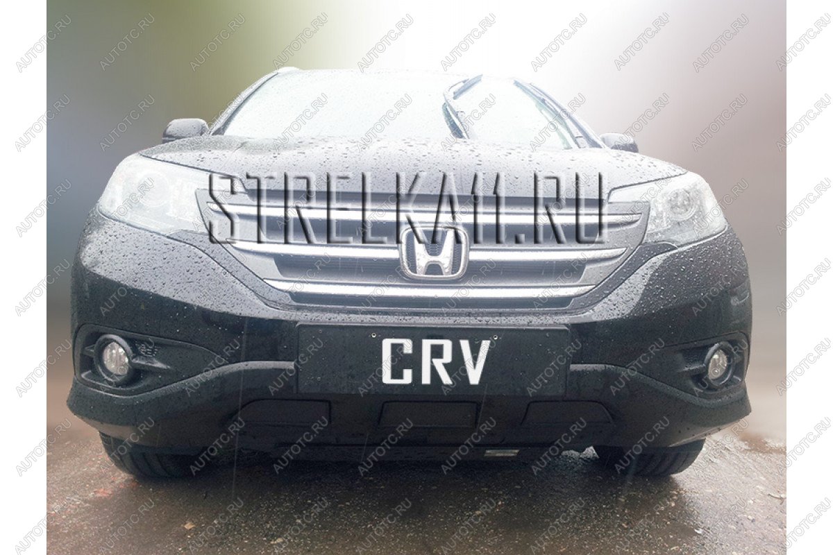 759 р. Зимняя заглушка решетки радиатора (V 2.4) Стрелка11 Honda CR-V RM1,RM3,RM4 дорестайлинг (2012-2015) (черная)  с доставкой в г. Кемерово