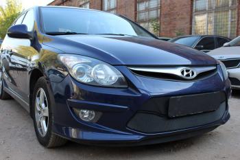 759 р. Зимняя заглушка решетки радиатора Стрелка11 Hyundai I30 FD хэтчбэк 5 дв. рестайлинг (2010-2012) (черная)  с доставкой в г. Кемерово. Увеличить фотографию 2