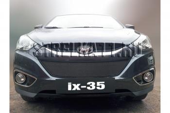 759 р. Зимняя заглушка решетки радиатора Стрелка11 Hyundai IX35 LM дорестайлинг (2009-2013) (черная)  с доставкой в г. Кемерово. Увеличить фотографию 2