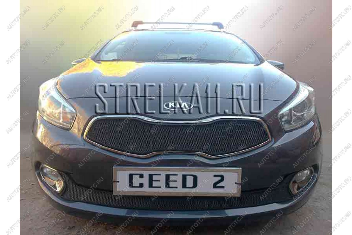 759 р. Зимняя заглушка решетки радиатора (низ) Стрелка11 KIA Ceed 2 JD дорестайлинг универсал (2012-2016) (черная)  с доставкой в г. Кемерово