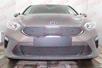 969 р. Зимняя заглушка решетки радиатора (низ с датчиком ACC) Стрелка11  KIA Ceed  3 CD (2018-2025) универсал, хэтчбэк (черная)  с доставкой в г. Кемерово. Увеличить фотографию 2