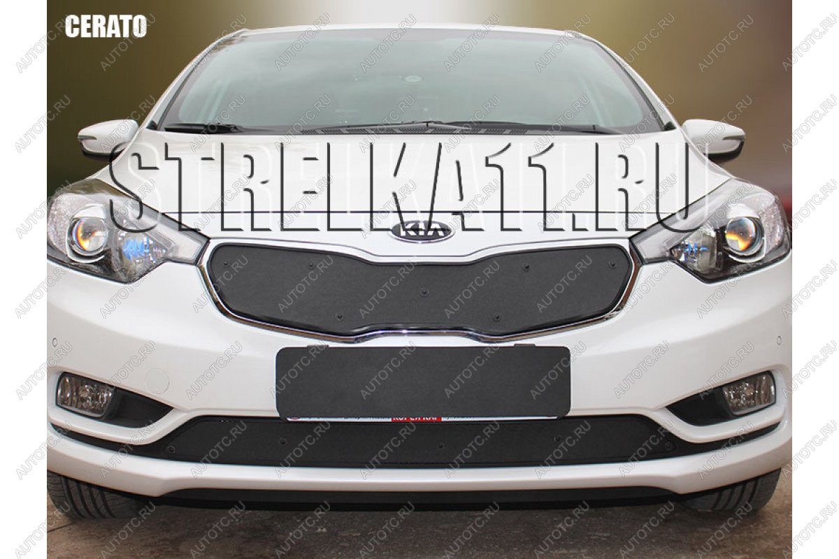 759 р. Зимняя заглушка решетки радиатора (низ) Стрелка11 KIA Cerato 3 YD дорестайлинг седан (2013-2016) (черная)  с доставкой в г. Кемерово