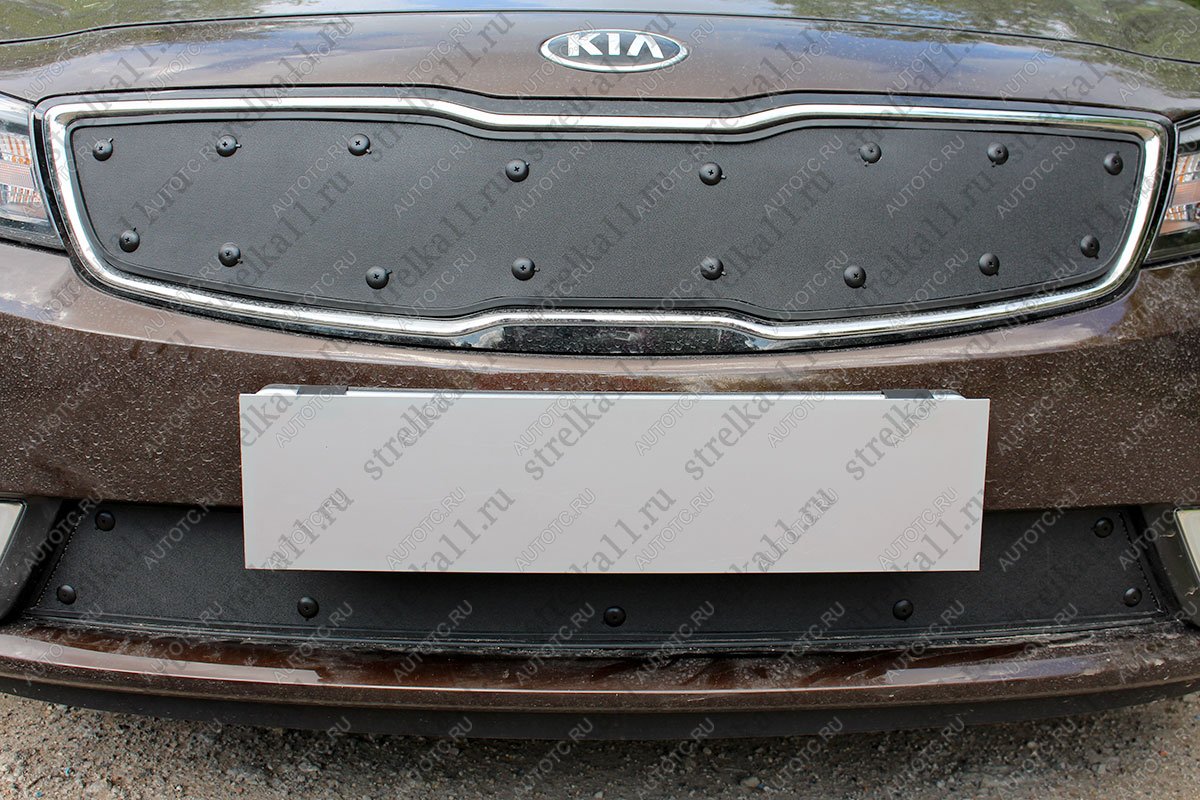 759 р. Зимняя заглушка решетки радиатора (низ) Стрелка11 KIA Cerato 3 YD рестайлинг седан (2016-2019) (черная)  с доставкой в г. Кемерово