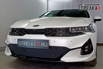 969 р. Зимняя заглушка решетки радиатора (GT-Line) (низ) Стрелка11  KIA K5  DL (2019-2022) (черная)  с доставкой в г. Кемерово. Увеличить фотографию 2