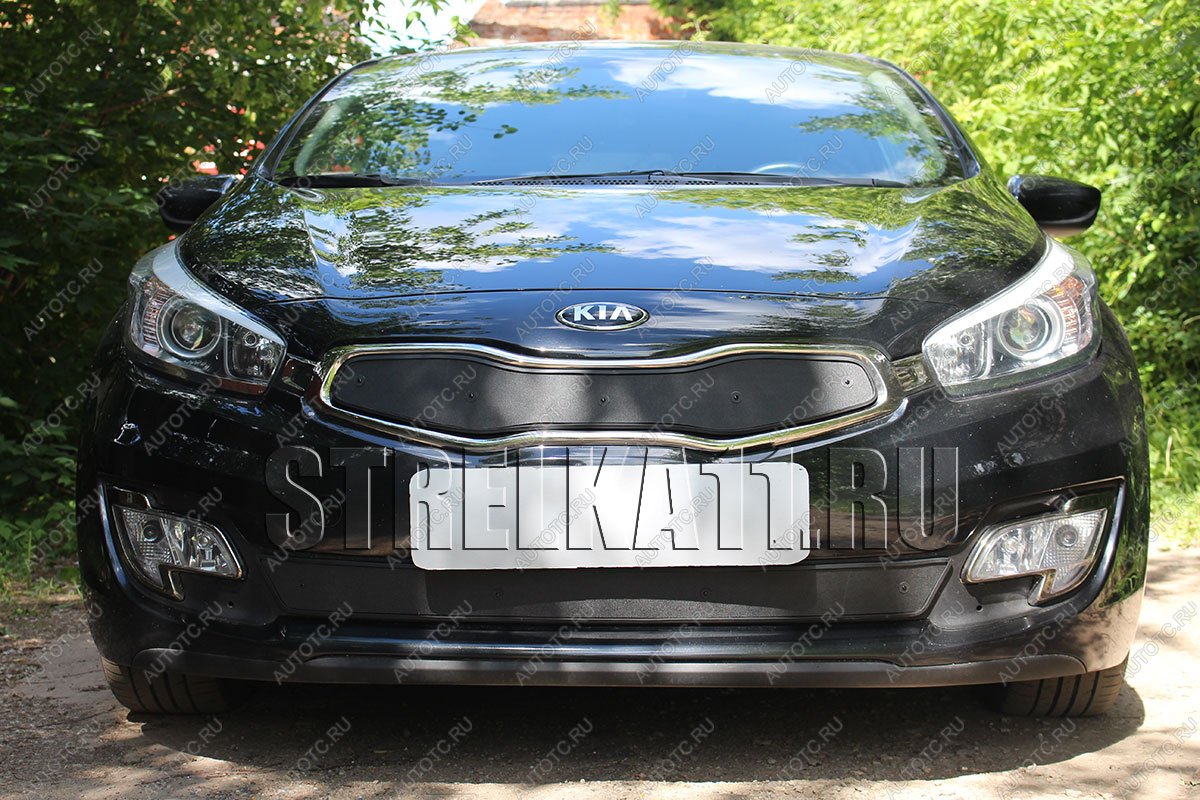 969 р. Зимняя заглушка решетки радиатора (низ) Стрелка11  KIA ProCeed  2 JD хэтчбэк 3 дв. (2012-2015) дорестайлинг (черная)  с доставкой в г. Кемерово
