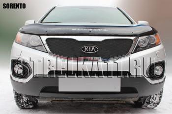 759 р. Зимняя заглушка решетки радиатора (верх) Стрелка11  KIA Sorento XM дорестайлинг (2009-2012) (черная)  с доставкой в г. Кемерово. Увеличить фотографию 2