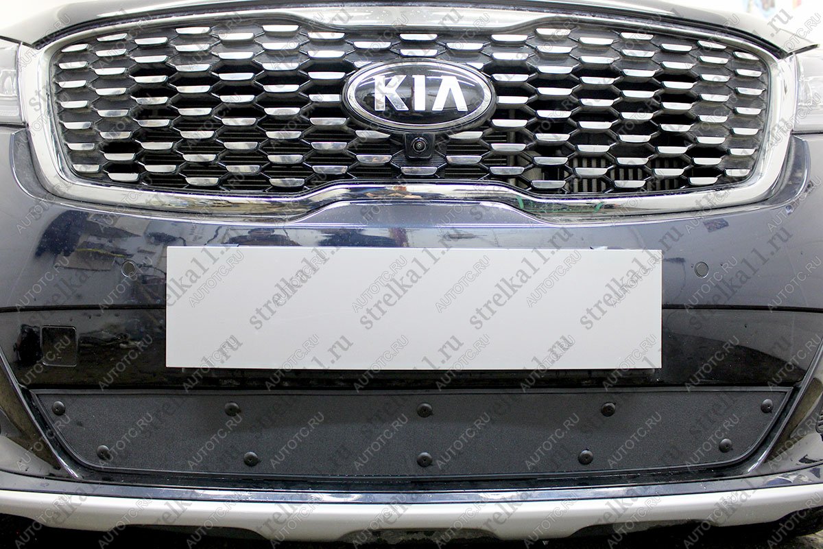 1 459 р. Зимняя заглушка решетки радиатора Стрелка11   KIA Sorento  UM/Prime (2018-2020) рестайлинг (установка с датчиком ACC)  с доставкой в г. Кемерово