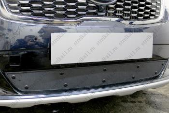 1 459 р. Зимняя заглушка решетки радиатора Стрелка11   KIA Sorento  UM/Prime (2018-2020) рестайлинг (установка с датчиком ACC)  с доставкой в г. Кемерово. Увеличить фотографию 2