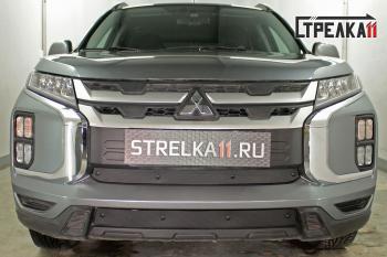 Зимняя заглушка решетки радиатора (середина) Стрелка11 Mitsubishi (Митсубиси) ASX (АСХ) (2019-2025) 3-ий рестайлинг ()