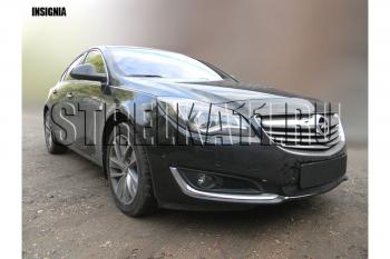 759 р. Зимняя заглушка решетки радиатора Стрелка11 Opel Insignia A рестайлинг седан (2013-2017) (черная)  с доставкой в г. Кемерово. Увеличить фотографию 3