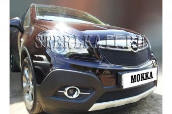 759 р. Зимняя заглушка решетки радиатора (низ) Стрелка11 Opel Mokka  дорестайлинг (2012-2016) (черная)  с доставкой в г. Кемерово. Увеличить фотографию 2