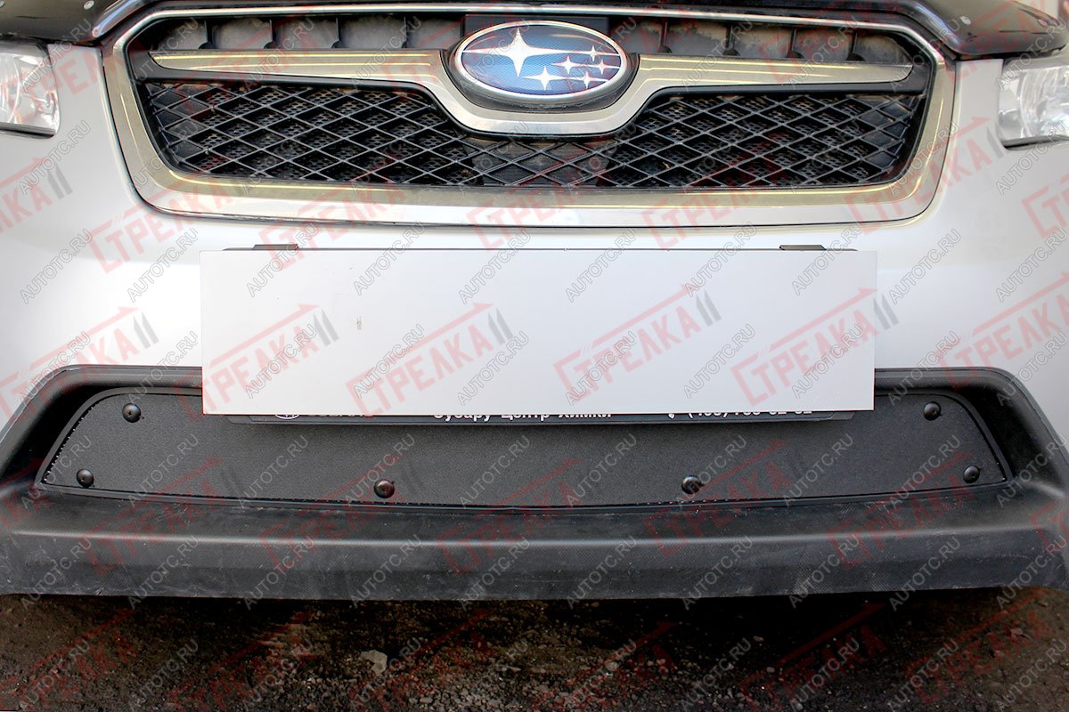 759 р. Зимняя заглушка решетки радиатора Стрелка11 Subaru XV GP/G33 дорестайлинг (2012-2016) (черная)  с доставкой в г. Кемерово