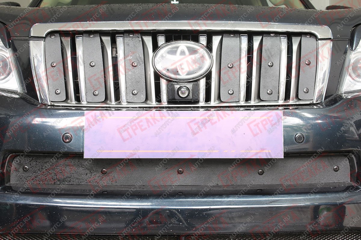 759 р. Зимняя заглушка решетки радиатора (низ) Стрелка11 Toyota Land Cruiser Prado J150 дорестайлинг (2009-2013) (черная)  с доставкой в г. Кемерово