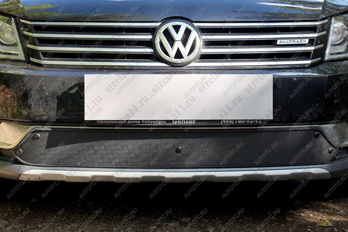 759 р. Зимняя заглушка решетки радиатора Стрелка11 Volkswagen Passat B7 седан (2010-2015) (черная)  с доставкой в г. Кемерово