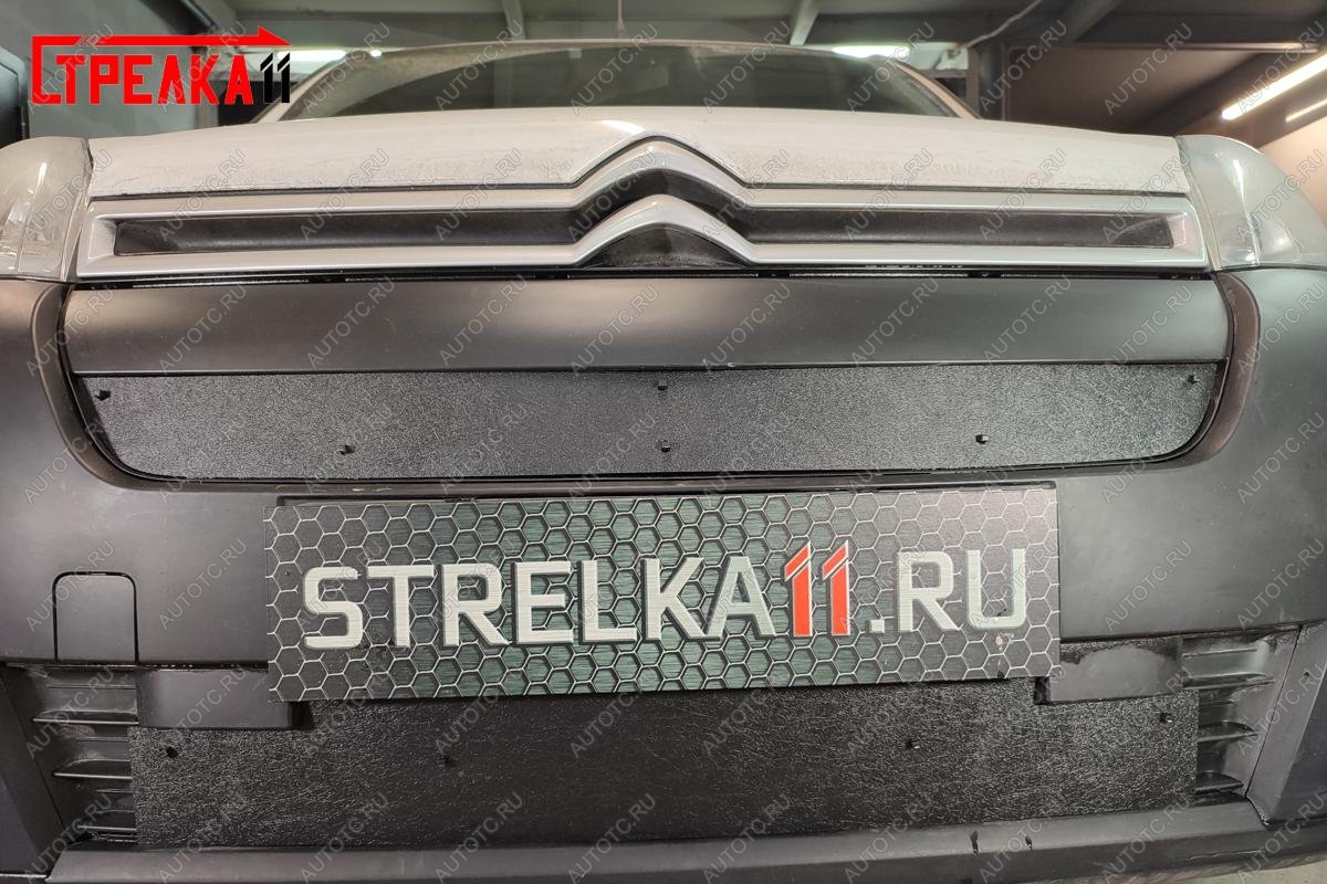 1 739 р. Зимняя защита на стяжке (низ) Стрелка11  CITROEN Berlingo  B9 (2015-2022) рестайлинг (черная)  с доставкой в г. Кемерово