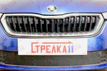 1 489 р. Зимняя защита на стяжке (низ) Стрелка11  Skoda Rapid  MK2 (2019-2025) (черная)  с доставкой в г. Кемерово. Увеличить фотографию 1