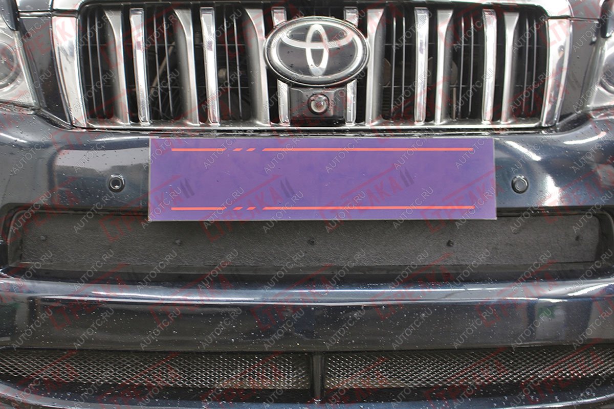 1 489 р. Зимняя защита на стяжке (низ) Стрелка11 Toyota Land Cruiser Prado J150 дорестайлинг (2009-2013) (черная)  с доставкой в г. Кемерово