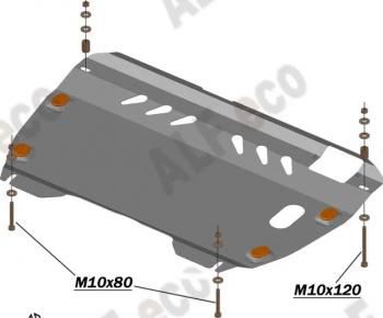 9 849 р. Защита картера и КПП (2,4 МКПП/АКПП) ALFECO  Toyota Camry  XV40 (2006-2011) дорестайлинг, рестайлинг (алюминий 3 мм)  с доставкой в г. Кемерово. Увеличить фотографию 2