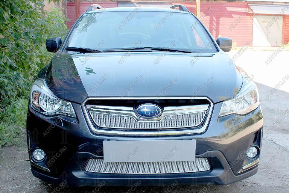 7 999 р. Защита радиатора (верх 2 части) Стрелка11 PREMIUM  Subaru XV  GT/G24 (2017-2021) дорестайлинг (хром)  с доставкой в г. Кемерово